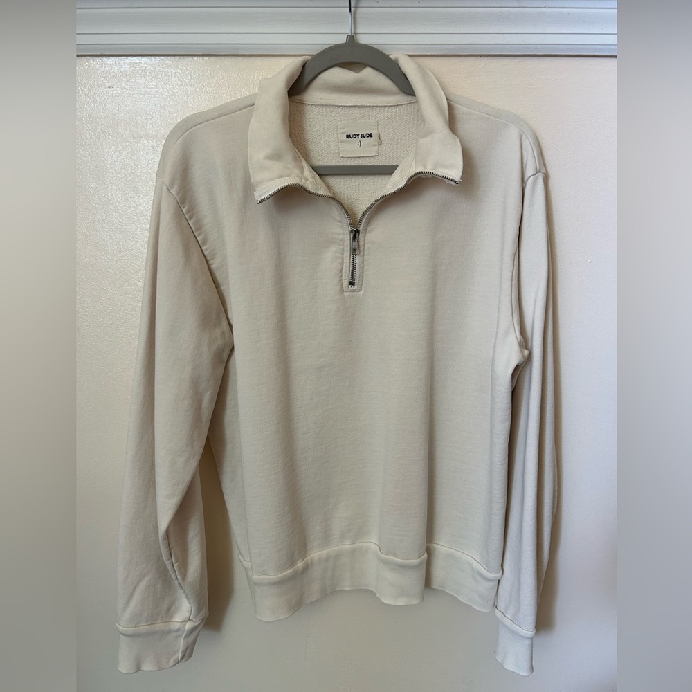 Rudy Jude Half Zip Sweatshirt in Natural